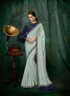 Pastel Blue Colour Latest Fancy Collection Party Wear Silk Georgette Zardosi And Cutdaana Handwork Frills Heavy Saree 5400